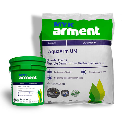 AquaArm UM - Elastomeric polymer modified cementitious waterproof coatings | Construction Products | Building Products | Antrix Constructions